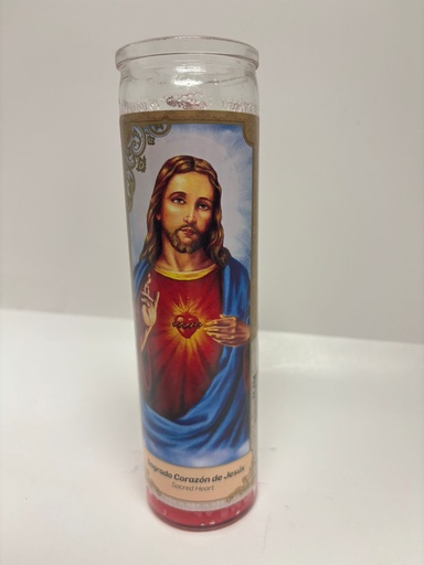 Sacred Heart Sticker Candle