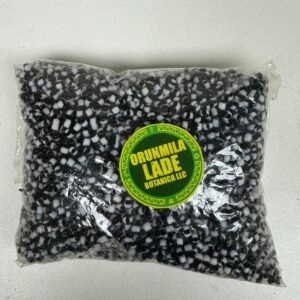 Cuenta de cristal blanca con negro