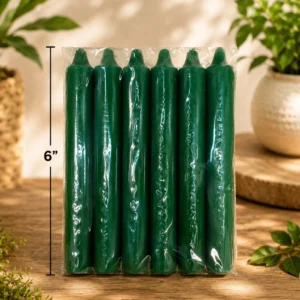 Vela 6 pulgadas paquete 6 lisas verde