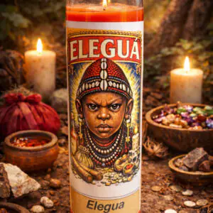 Vela Elegua Esu Roja 9 oz jar