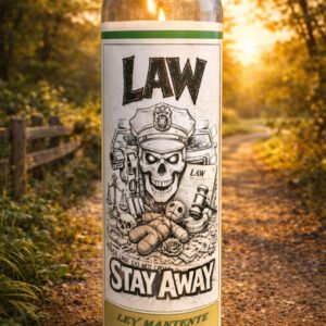 Vela Ley Mantente lejo 9 oz jar