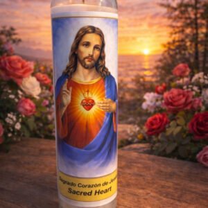 Vela Sagrado Corazon de Jesus 9 oz jar