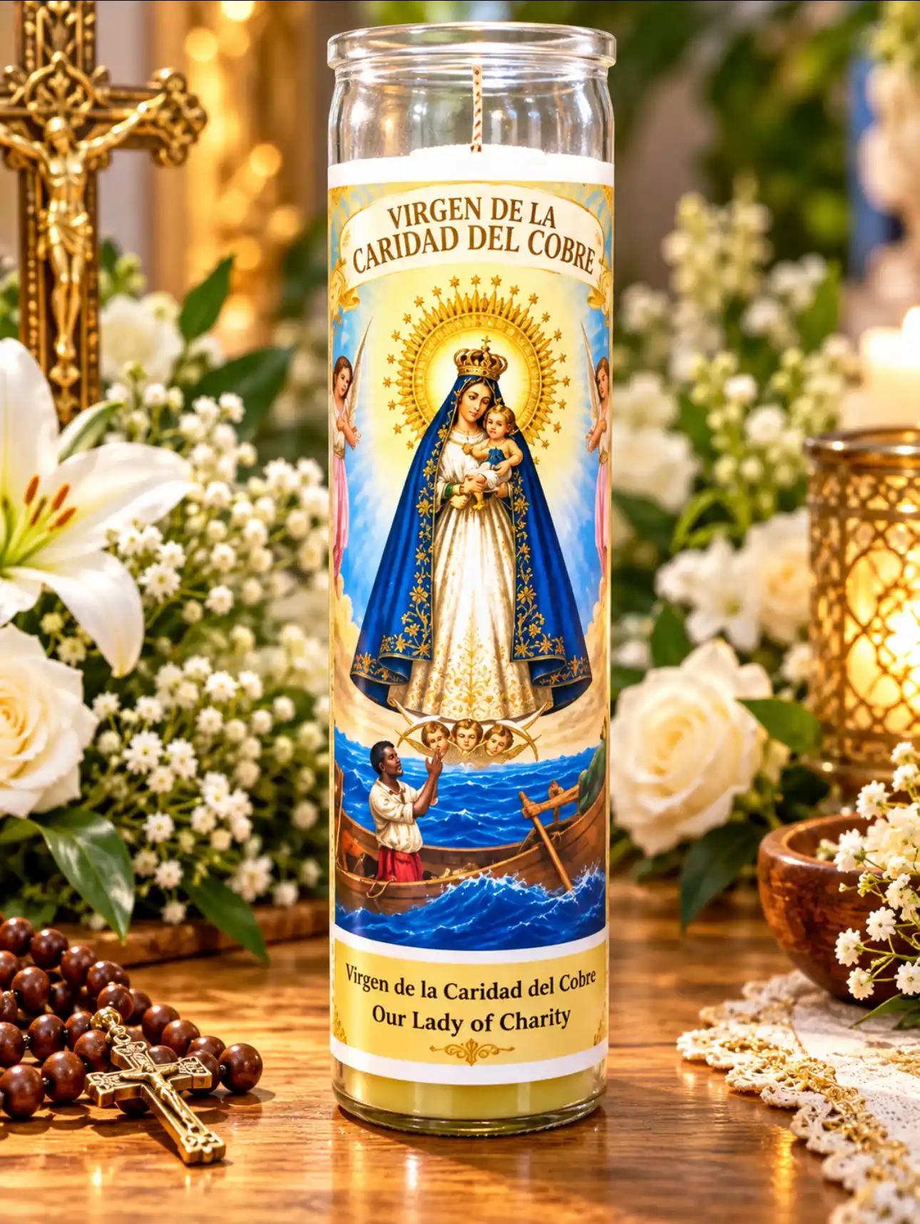 Vela Caridad del cobre 9 oz jar