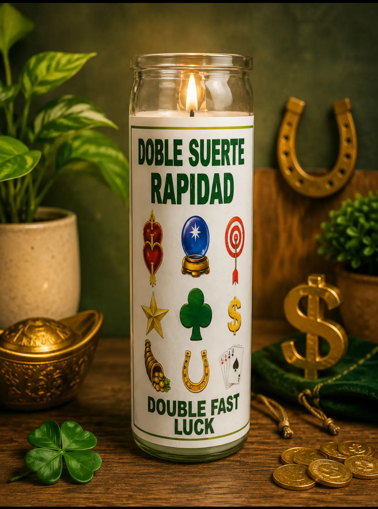 Vela Doble suerte rápida 9 oz jar