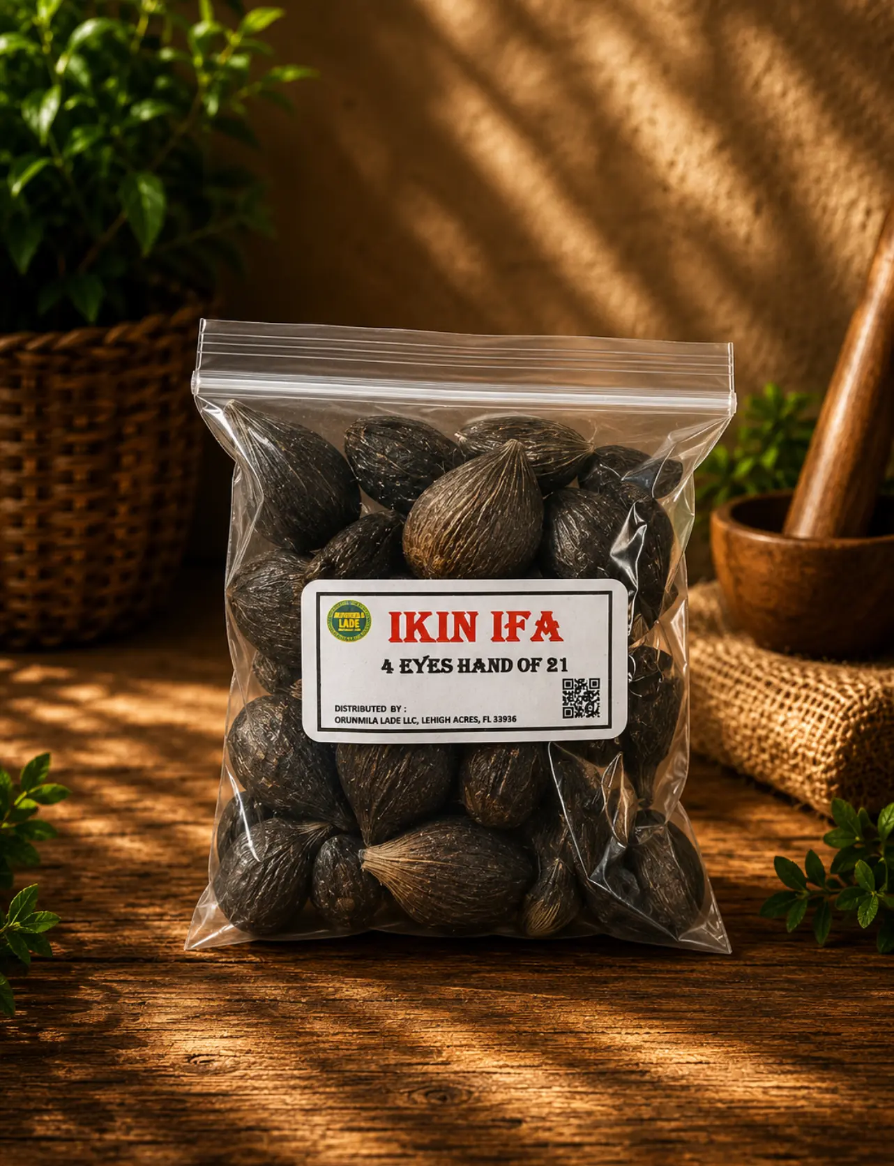 Ikin Ifa 4 ojos por mano de 21 pcs