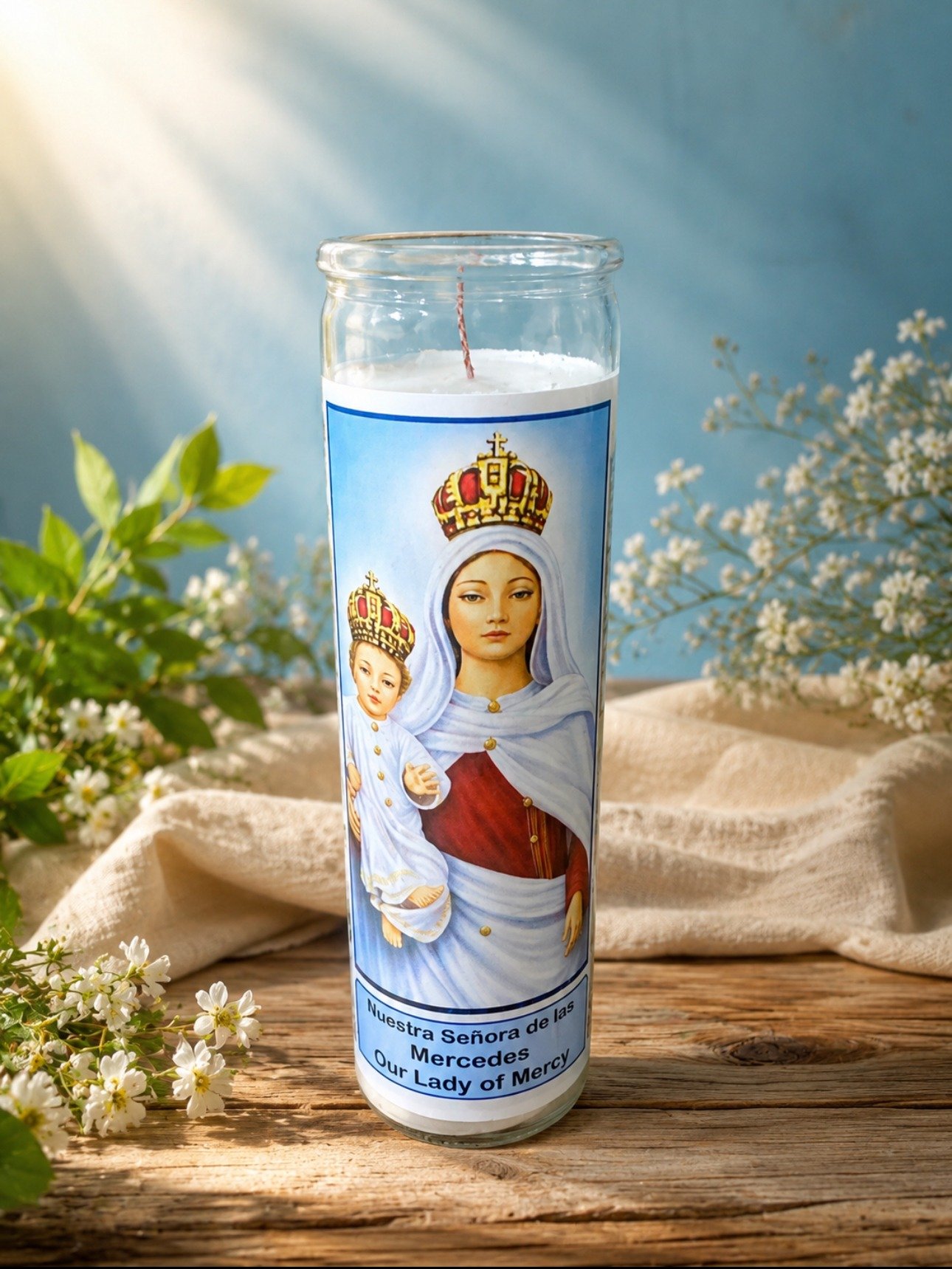 Vela Nuestra Senora de las Mercedes 9 oz jar Our Lady Mercy