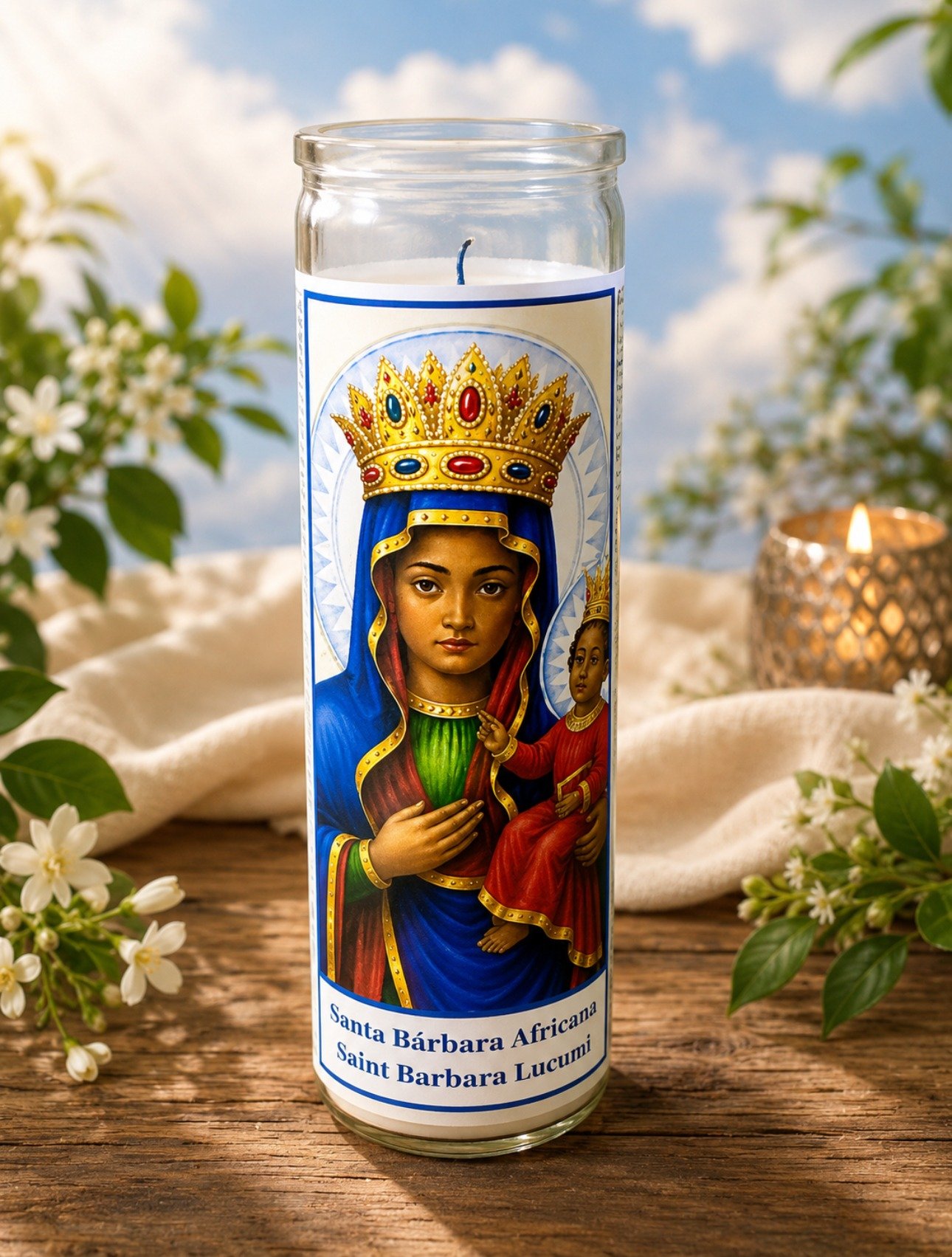 Vela Santa Barbara Africana 9 oz jar Saint Barbara Lucumi