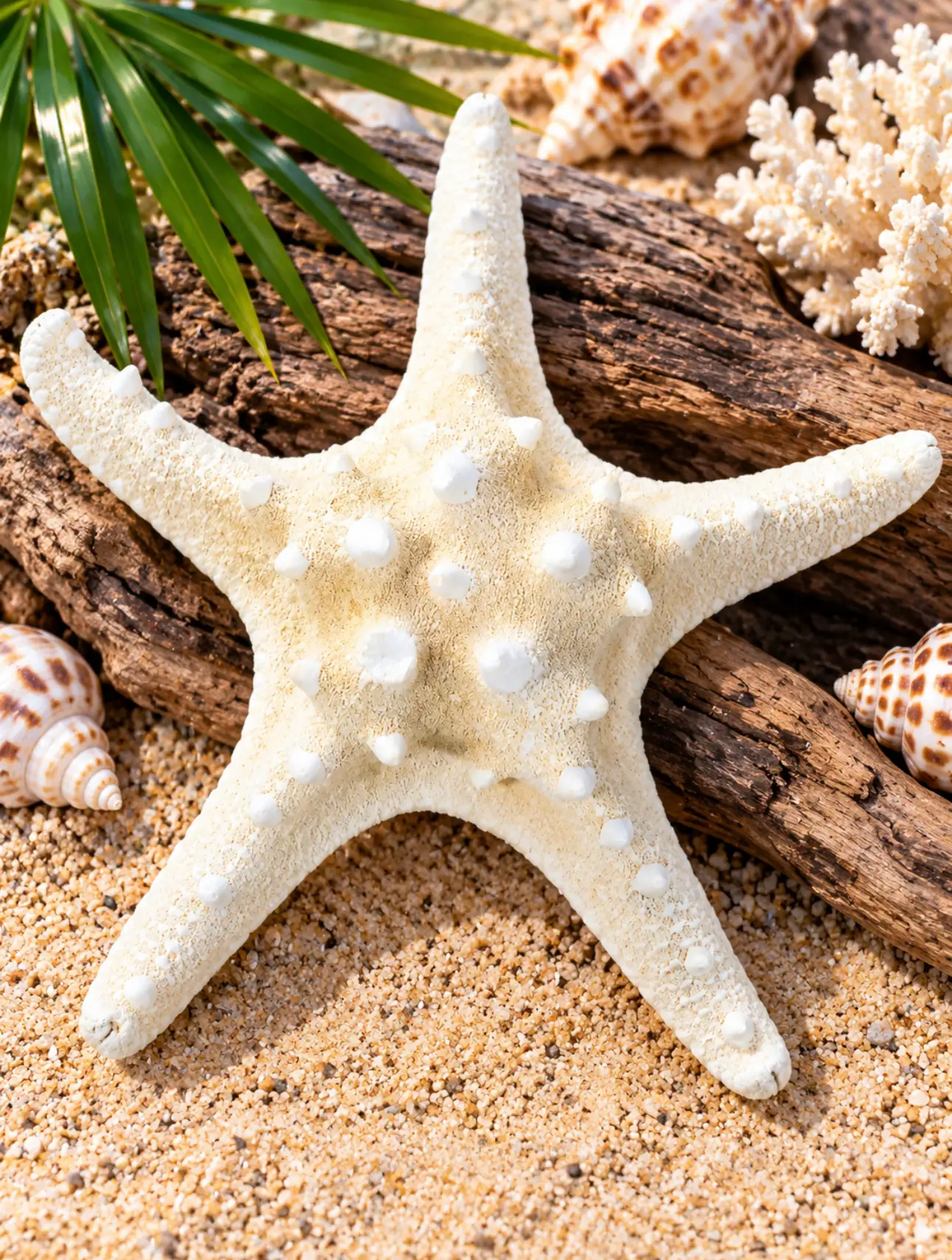 Estrella de mar starfish off white knobby
