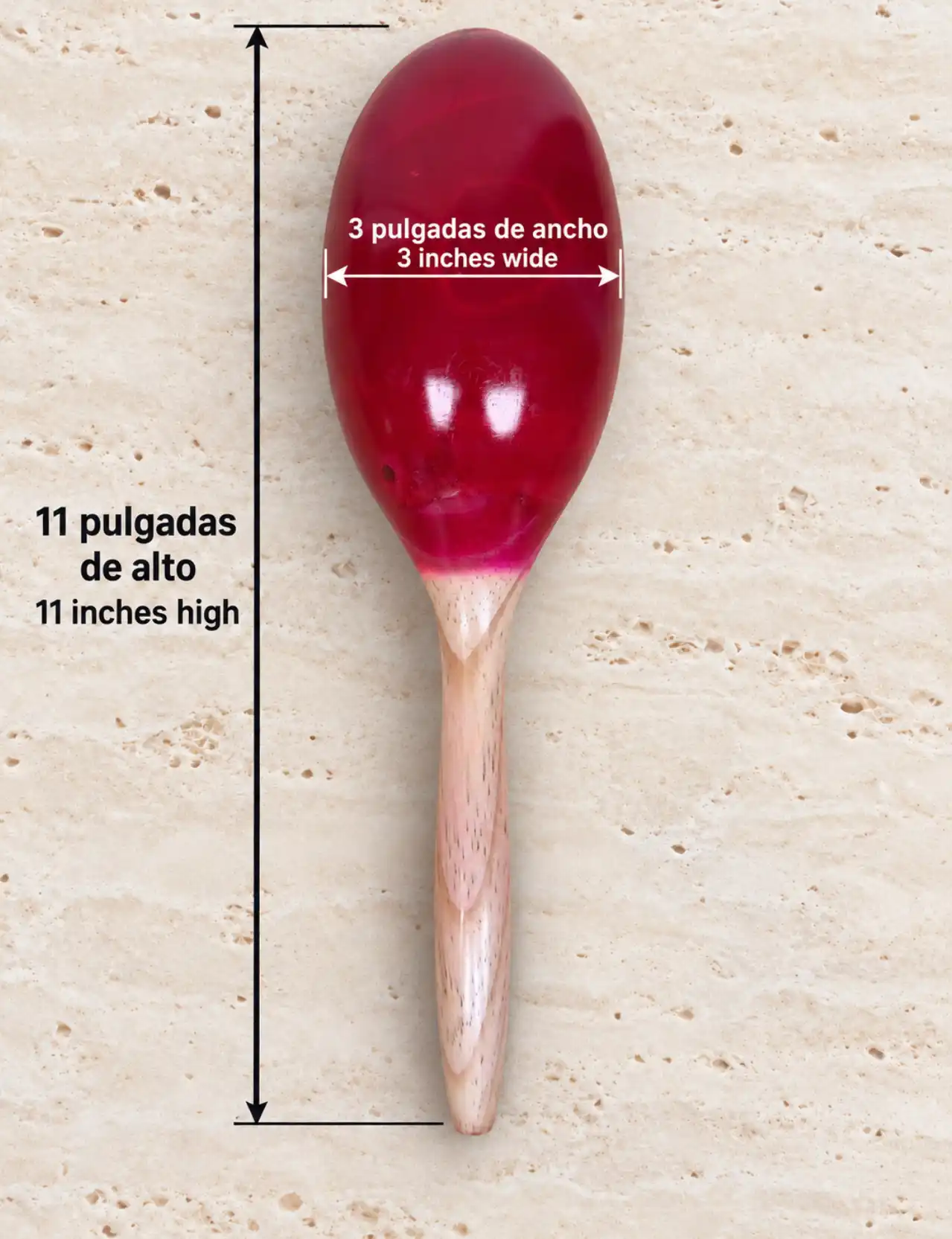 Maraca de Madera Solida - Imagen 2